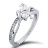 Pompeii3 1ct Two Stone Diamond Solitaire Engagement Anniversary Ring White Gold Jewelry - 2 of 3