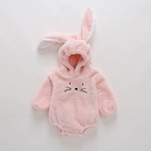 MyKids-USA Baby Embroidered Pattern Rabbit Ear Design Thickened Onesies Bodysuit - 1 of 4