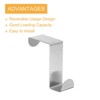 Unique Bargains Stainless Steel Reversible Uasge S-Shaped Over Door Double Hooks 2 Pcs - 3 of 4