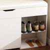 KTMBDW Storage Bench with Cushion, Shoe Bench, Padded Seat, Hidden Storage for Living Room, Entryway, Hold up to 300 lb, White - 4 of 4