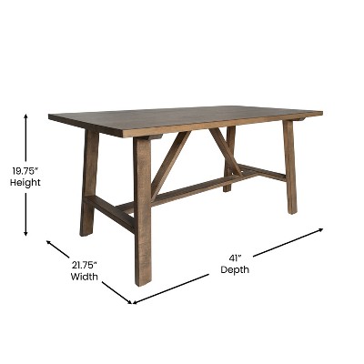 Rustic Brown Solid Wood Trestle Coffee Table