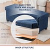 Ornavo Home Foldable Tufted 43 Inch Long Linen Bench Storage Ottoman with Legs for Bedroom, Entryway and Living Room - 2 of 4