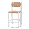 bali & pari 2pc Talli Paper Loom and Mahogany Wood Bar Stool Set Brown/White - 2 of 4