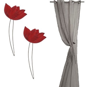 Evideco French Home Goods Magnetic Tulip Curtain Tieback – Elegant Resin Design with Strong Magnet - 1 of 4