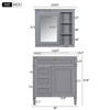Vynxaria 30'' Bathroom Vanity with Top Sink, Modern Bathroom Storage Cabinet with 2 Drawers and a Tip-out Drawer - 4 of 4