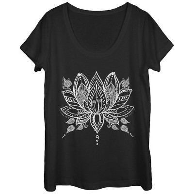 Women's Chin Up Henna Lotus Flower Scoop Neck : Target