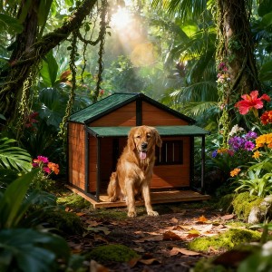ORRD Outdoor Dog House with Porch & Asphalt Roof | Raised Wooden Kennel for Medium-Large Dogs | All-Weather Design - 1 of 4