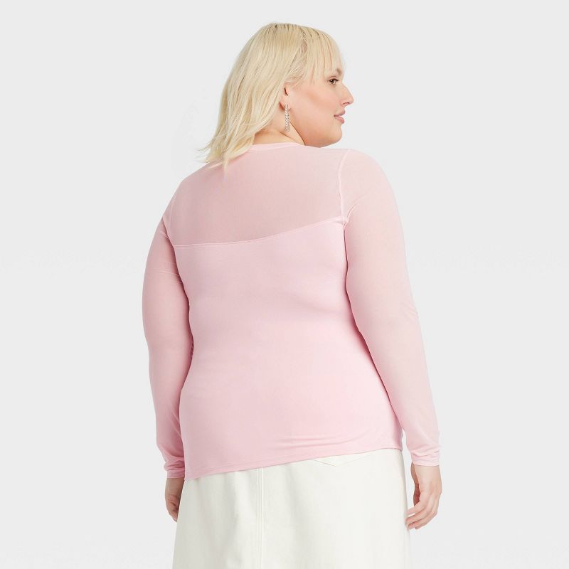 Women's Slim Fit Long Sleeve Round Neck Knit Top - Ava & Viv™, 2 of 4