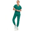 Hey Collection Womens Stretch V-Neck Jogger Scrubs Set, Medical Nursing Tops with Four Pocket Pants - 4 of 4