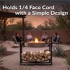 Sunnydaze Indoor/Outdoor Steel Fire Pit or Fireplace Firewood Log Rack Holder with Kindling Storage Space - 33" - 3 of 4