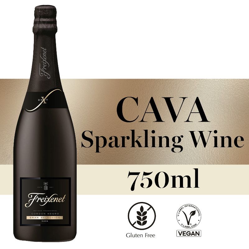 Freixenet Cordon Negro Brut Cava Sparkling White Wine - 750ml Bottle, 1 of 8