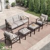Heynemo Outdoor Patio Furniture Set, 5 Piece Patio Conversation Set with Ottomans, Metal Furniture Set for Porch Backyard Garden - 2 of 4