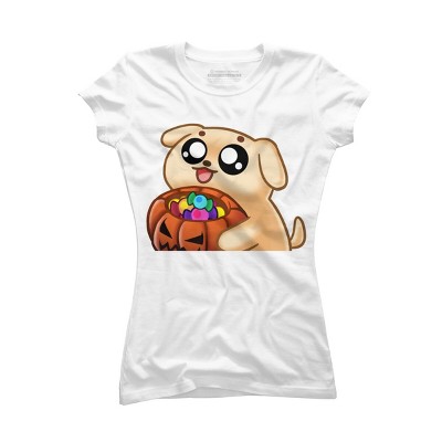 Junior's Design By Humans Halloween Candy Pup By Puppers T-Shirt