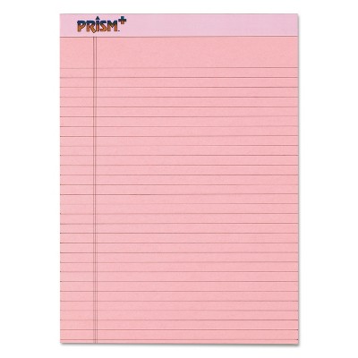 Tops Prism Plus Colored Legal Pads 8 1/2 x 11 3/4 Pink 50 Sheets Dozen 63150