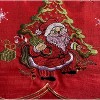 Home Mart Goods Red White Christmas Santa Claus Embroidery Kitchen Curtain 3PC Set Swag & Tiers Set - 3 of 4