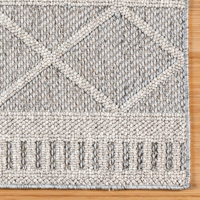Gray Flat Woven Synthetic Rectangular 6' x 9' Area Rug