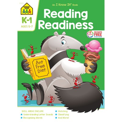 School Zone Reading Readiness Grades K-1 Workbook - (Paperback)
