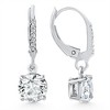 Pompeii3 2.07Ct TW Diamond Dangle Lever Back Hoops 14k White Gold Lab Created - 2 of 4