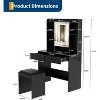 Vanity Desk with Mirror and Lights,Makeup Table for Bedroom,3 Lighting Modes Adjustable Brightness - 3 of 4