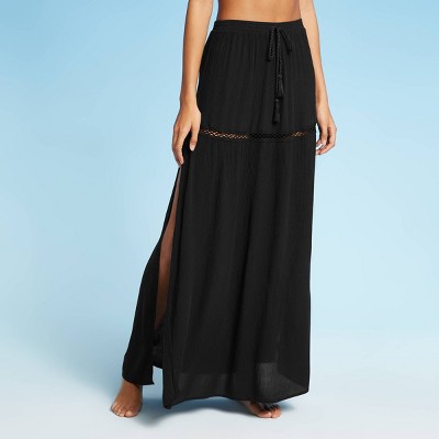 black maxi skirt cover up