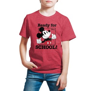 Boys' - Disney - Mickey Mouse Ready For School Short Sleeve Graphic T-Shirt - 1 of 4