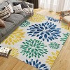 Boho Washable Area Rug– Floral Low Pile Non-Slip Carpet for Living Room, Bedroom, Office, Playroom, Entryway, Kitchen, Dining Room - 2 of 4