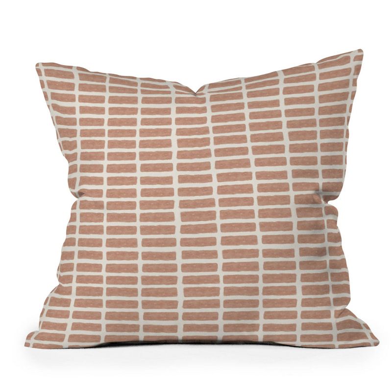 Little Arrow Design Co. Block Tile Outdoor Throw Pillow Terracotta - Deny Designs, 1 of 5