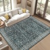 Living Room Rug Washable, Soft Vintage Floral Large Area Rugs for Bedroom Classic Retro Indoor Floor Carpet, Low Pile Non-Slip Farmhouse Rugs - 2 of 4