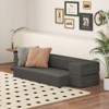Tangkula Folding Bed Couch Fold Out Futon Sofa with Removable & Washable Covers Queen/Twin Size Convertible Mattress Gray - 2 of 4