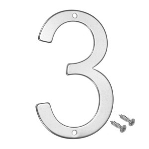 Unique Bargains 304 Stainless Steel Polished Surface Rust Corrosion Resistant House Number 1 Pc - 1 of 4