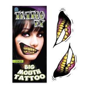 Tinsley Transfers 2 Faced Big Mouth Tattoo Costume Accessory - 1 of 4