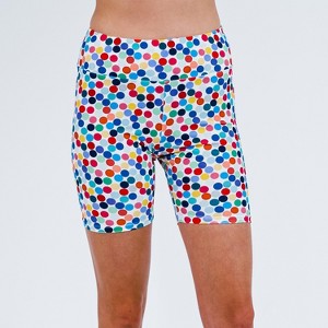 Calypsa Women's Chlorine Resistant High Waisted Mid-Thigh Swim Shorts - 1 of 4