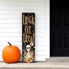 HomeRoots 36" Black And Gold Solid Wood Trick or Treat Halloween Skeleton Porch Sign - 2 of 4