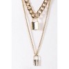 Slickblue Gold Chunky Link Chains Necklace Set, Padlock Pendants, 16" & 22" Length, Lobster Claw Closure - 4 of 4