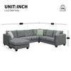 Sectional Sofa Couches Living Room Sets, 7 Seats Modular Sectional Sofa with Ottoman, L Shape Polyester Sofa Corner Couch Set with 3 Pillows - 2 of 4