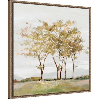 Golden Acre Wood Trees Framed Canvas Wall Art 22 x 22-in.