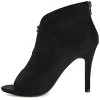 Journee Collection Womens Brecklin Back Heel Zip Open Toe Stiletto Booties Black 6.5 - 2 of 4