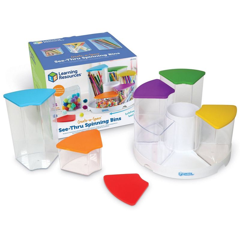 Learning Resources Create-a-Space See-Thru Spinning Bins, 1 of 5