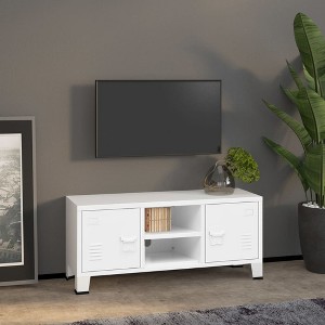 vidaXL Industrial TV Stand White 41.3 in.x13.8 in.x16.5 in. Metal - 1 of 4