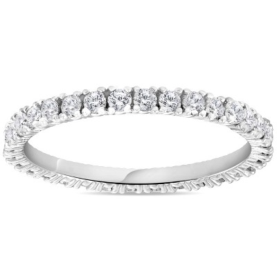 Pompeii3 5/8 cttw Diamond Eternity Ring Womens Stackable Round 14k White Gold Band