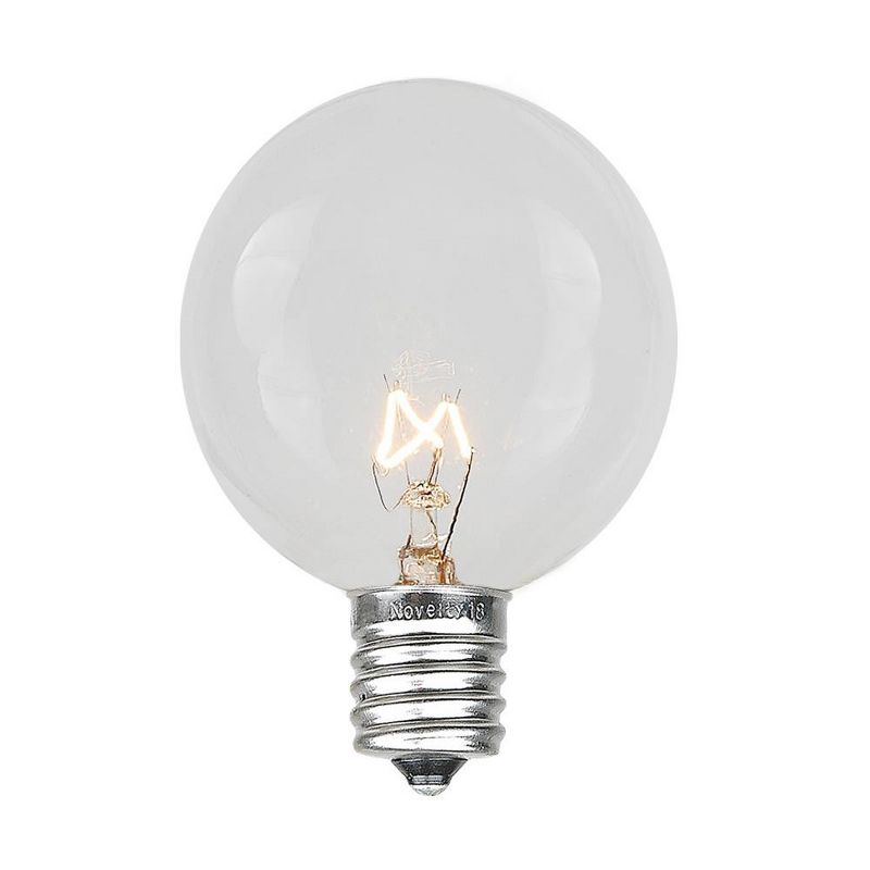 Novelty Lights Clear G40 Globe Hanging Outdoor String Light Replacement Bulbs E12 Candelabra Base 5 watt, 2 of 9