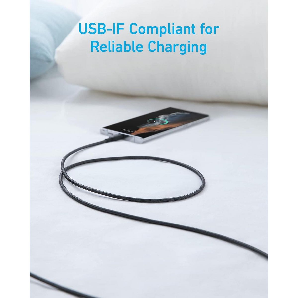 Anker USB A to USB C Cable, Charger Cord (2-Pack, 6 ft, Black) | For iPhone 17 Series, Samsung Galaxy Note10 / S10+ / S10, LG V30, and More - thumbnail 3
