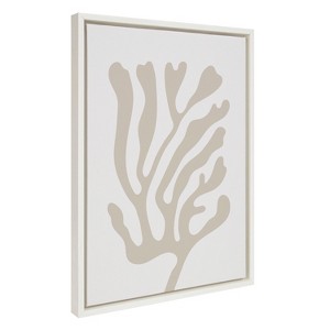 Sylvie Abstract Coral Coastal Frame Canvas by Creative Bunch White - Kate & Laurel All Things Decor - 1 of 4