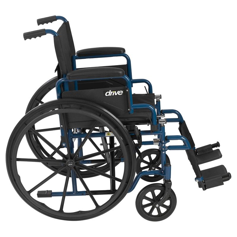 Drive Medical Blue Streak Wheelchair with Flip Back Desk Arms, Swing Away Footrests, 20" Seat, 3 of 8
