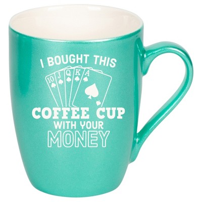 100 North Seafoam Metallic Finish, 10 Ounce, Comfortably Fits Your Hands, New Bone China Coffee Tea Cup Mug, I bought this coffee cup with your money