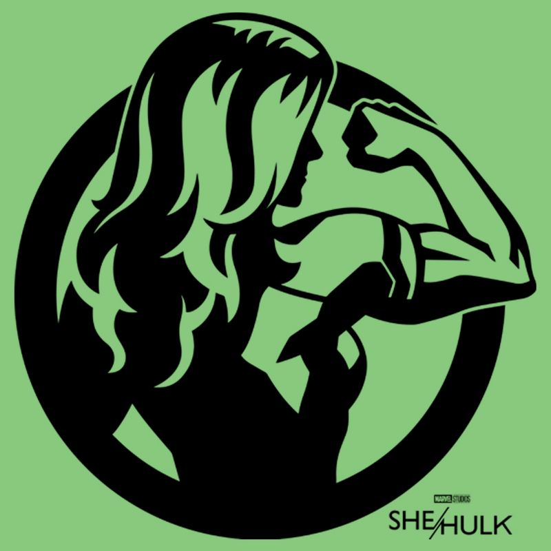 Girl's She-Hulk: Attorney at Law Flex Icon Outline T-Shirt, 2 of 5