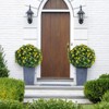 Artificial Topiary Trees with Metal Stakes, UV-Resistant PE Fake Plants with Flowers - 2 of 4