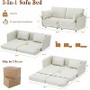 66" Pull Out Queen Size Sofa Bed with Thick Cushions, Space-Saving Convertible Sleeper Couch, Modern Beige Sofa for Living Room, Bedroom, Office - 2 of 4