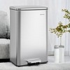 Kitchen Trash Can, 10.5 Gallon (40 L) Garbage Can, Large Step Trash Bin with Lid, Stainless Steel, Soft Close, 15 Trash Bags Included - 3 of 3
