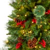 Nearly Natural 5-ft Norway Mixed Pine Artificial Christmas Tree with 200 Clear LED Lights, Pine Cones and Berries - 3 of 4